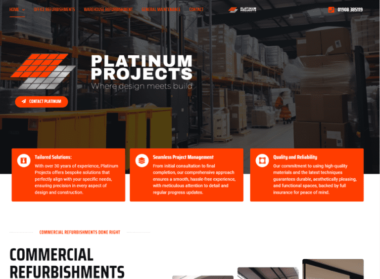 Recent Web Design Project: Platinum Projects