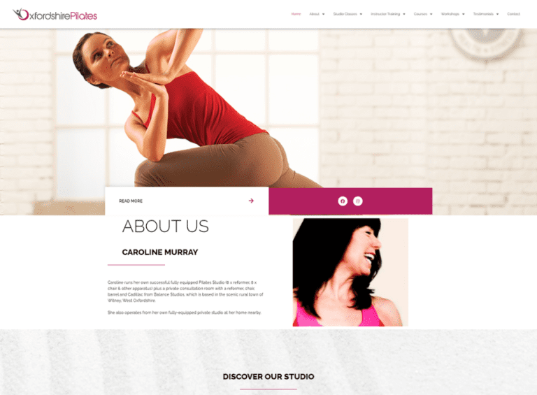 Recent Web Design Project: Oxfordshire Pilates