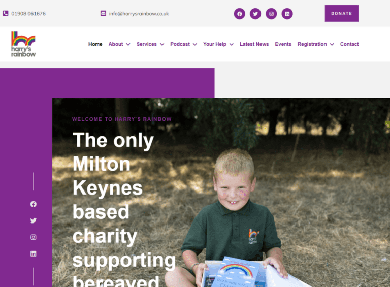 Recent Web Design Project: Harrys Rainbow