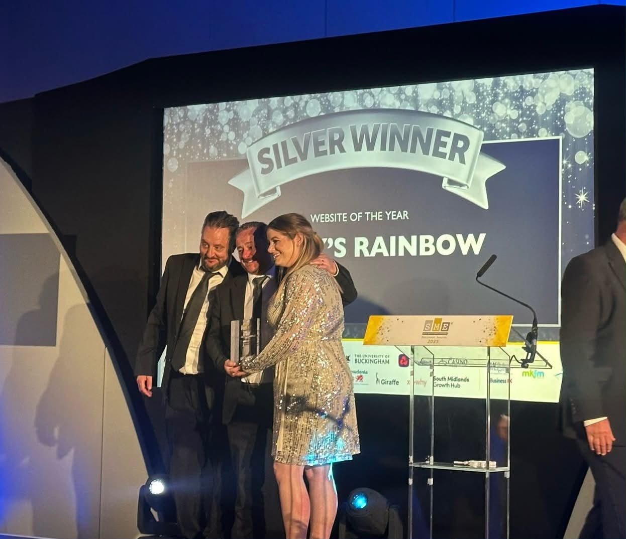 Plexus Creatives at the MK and Buckinghamshire SME Business Awards with the Silver Award for Best Website