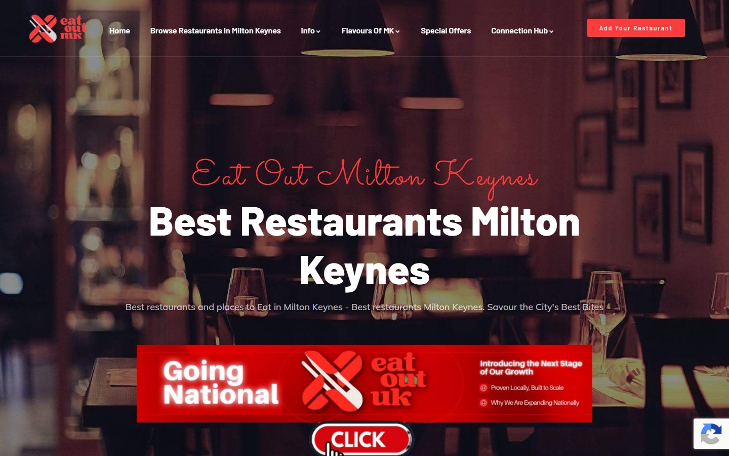 Eat Out MK dining directory website homepage