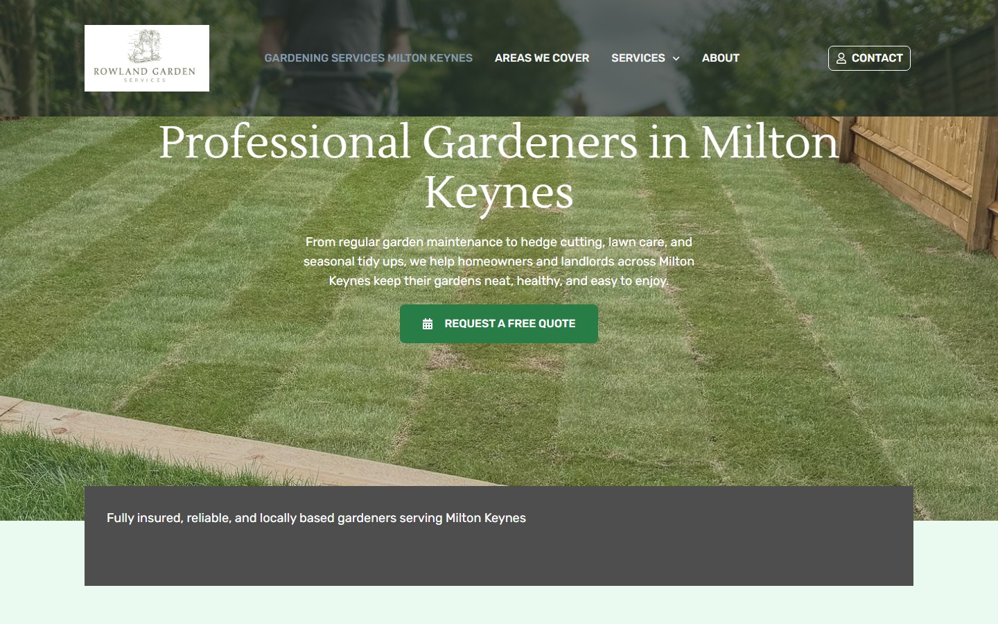 Rowland Garden Services website homepage