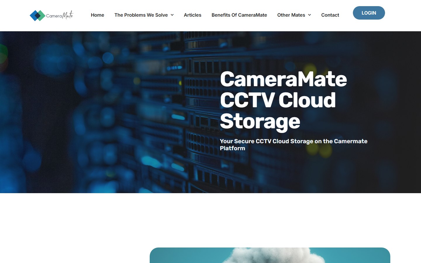 CameraMate CCTV Cloud Storage website page
