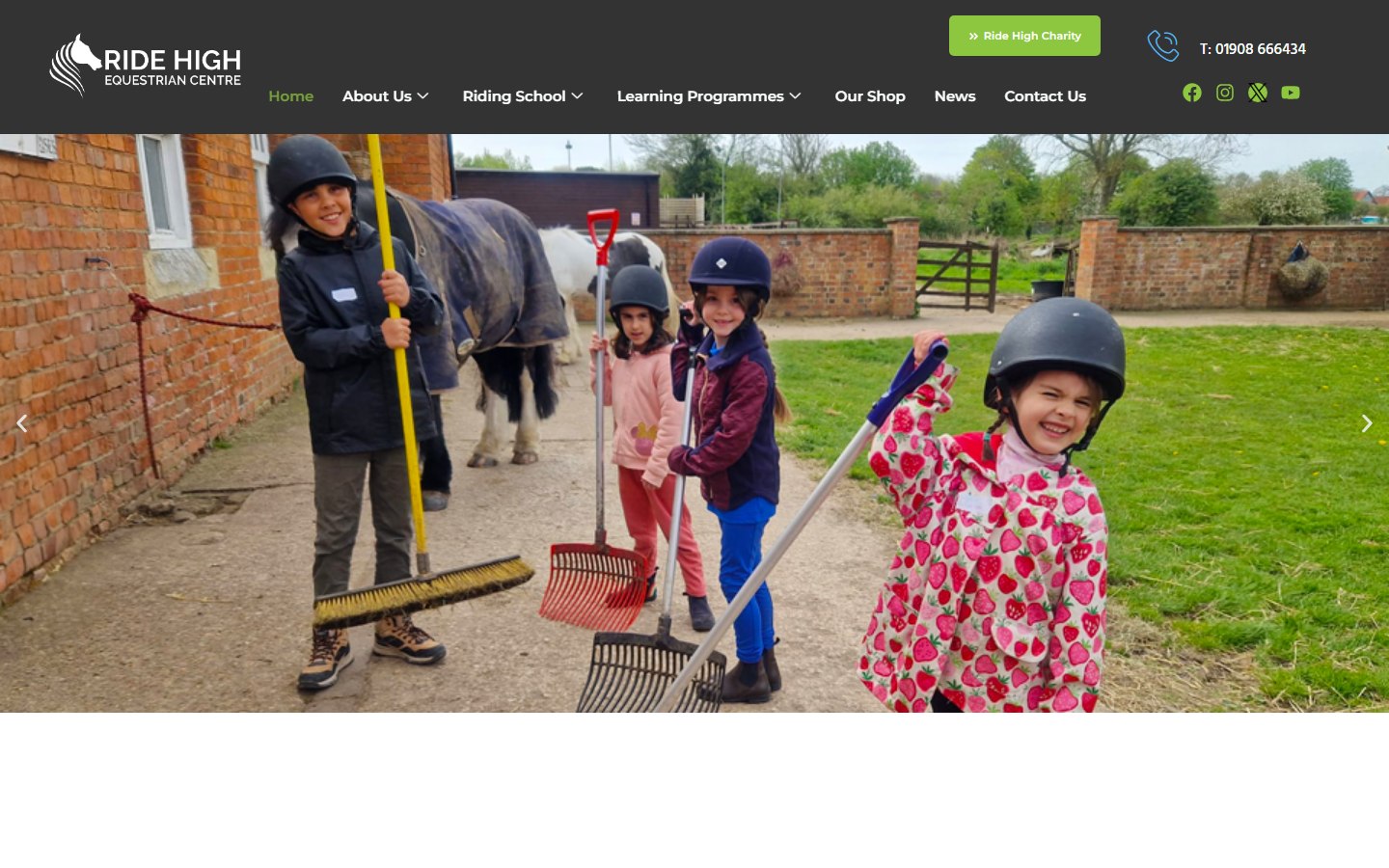 Ride High Equestrian Centre website